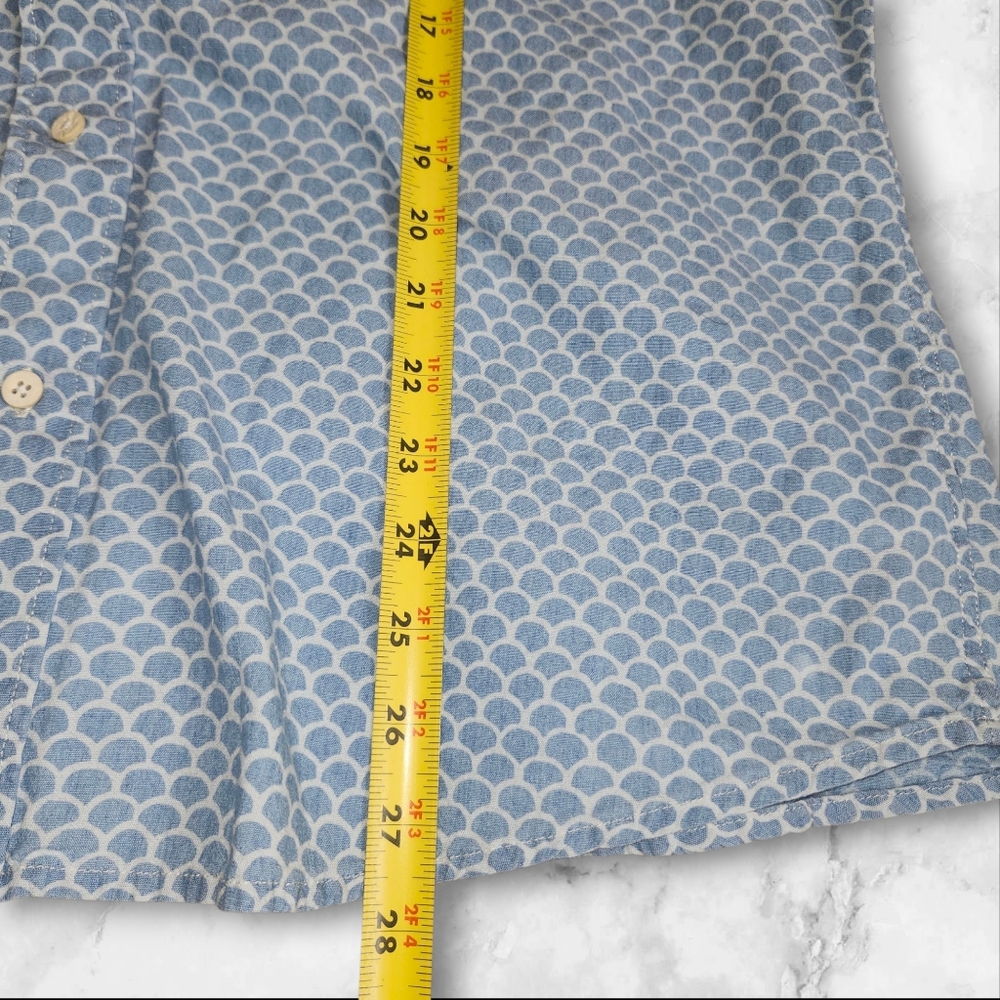 Faherty Fish Scale Short Sleeve Button Down Shirt - image 3